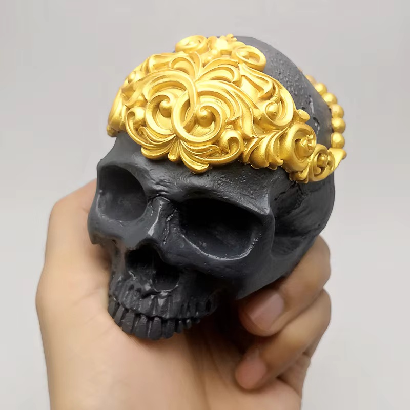 Candle. Queen - Hochwertige 3D-Königin-Schädel-Kerzen-/Harzform aus Silikon zum Backen