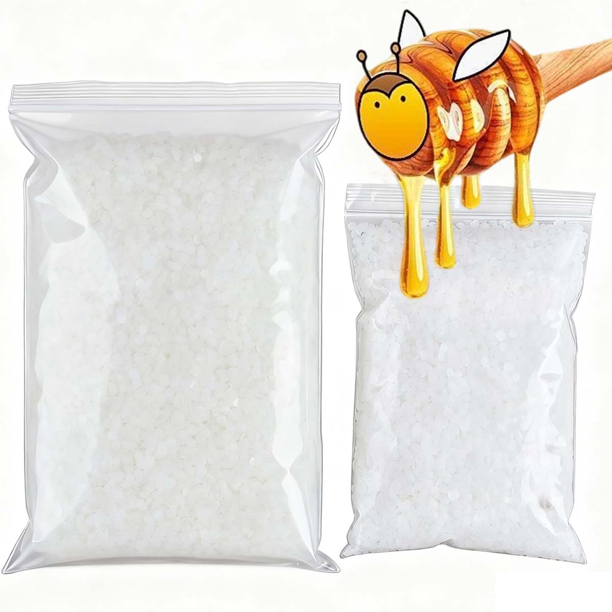 Candle Supplies Beeswax - 200g-1000g Weißes Bienenwachs Reines Natürliches Granulat
