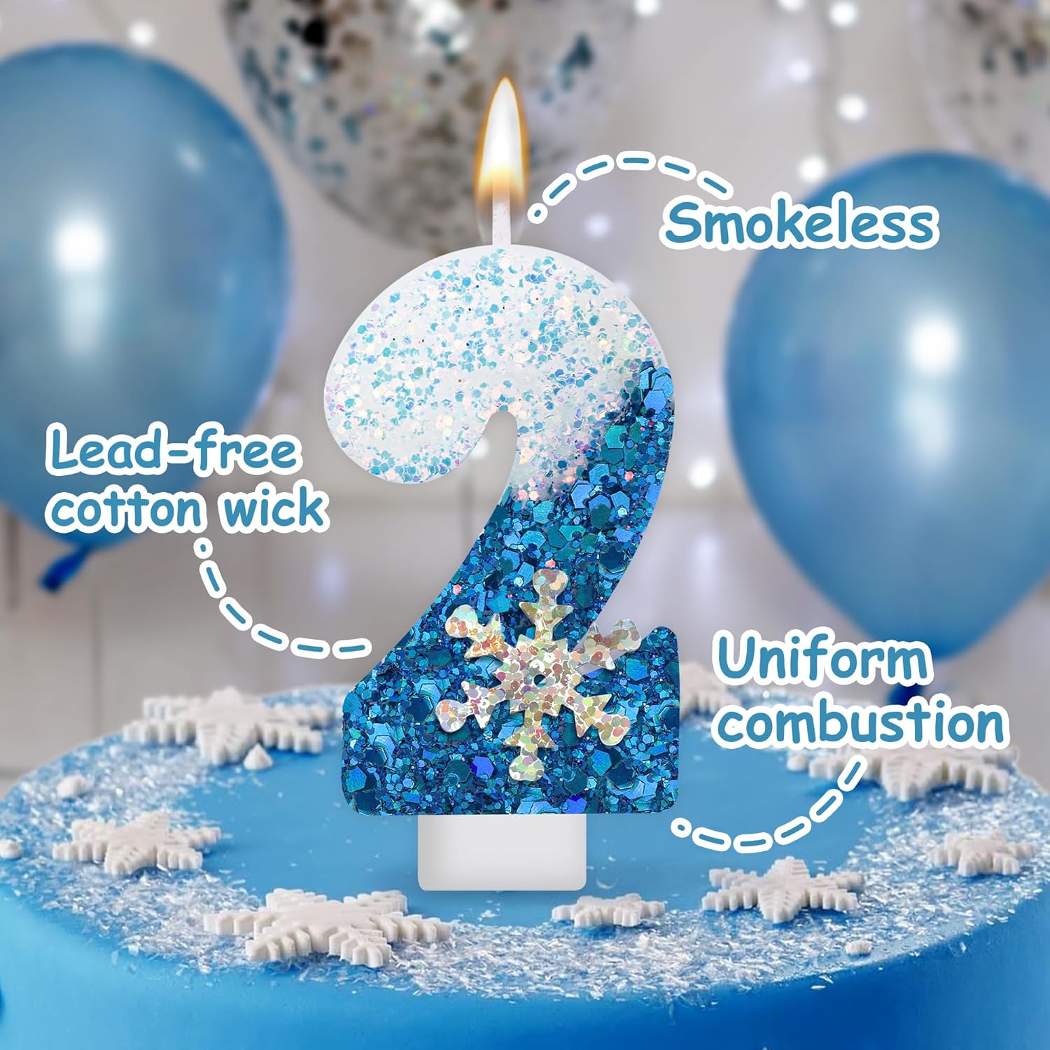 Candle. Queen - Frozen Geburtstagskerze, Schneekönigin-Kerze, Prinzessinnen, Disneys, blaue