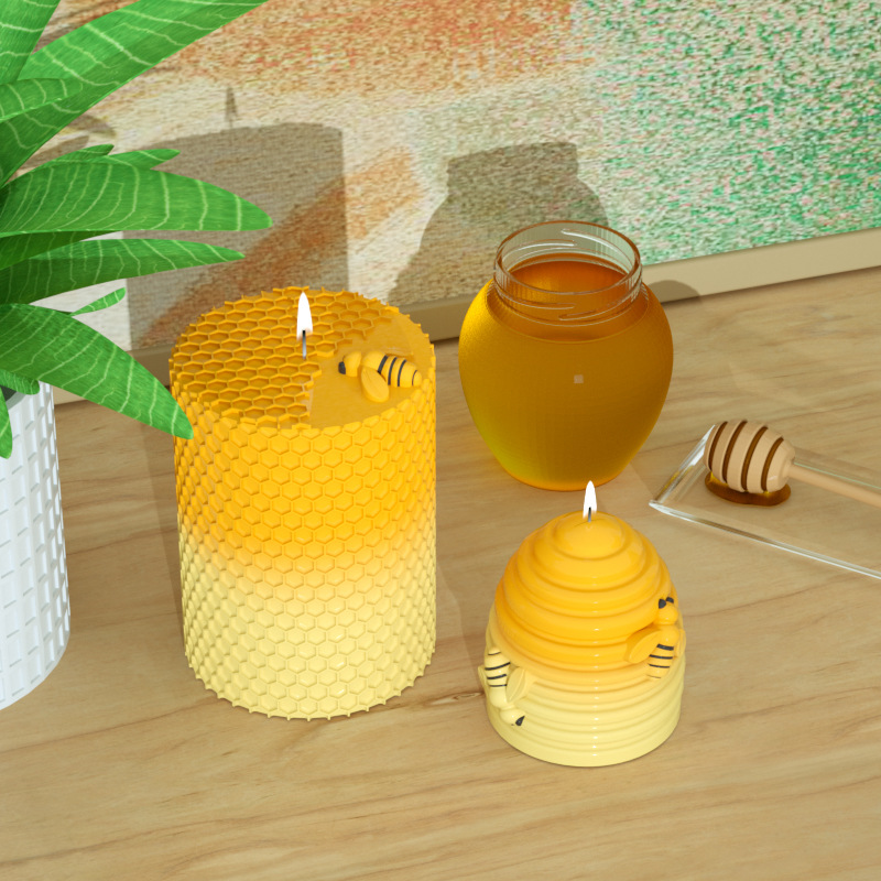 Candle Supplies Beeswax - Kerze Silikon Form 3D Bee Honeycomb